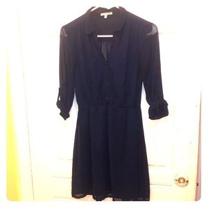 Mid Sleeve Navy Blue Dress